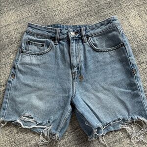 Ksubi Light Blue Distressed Jean Shorts